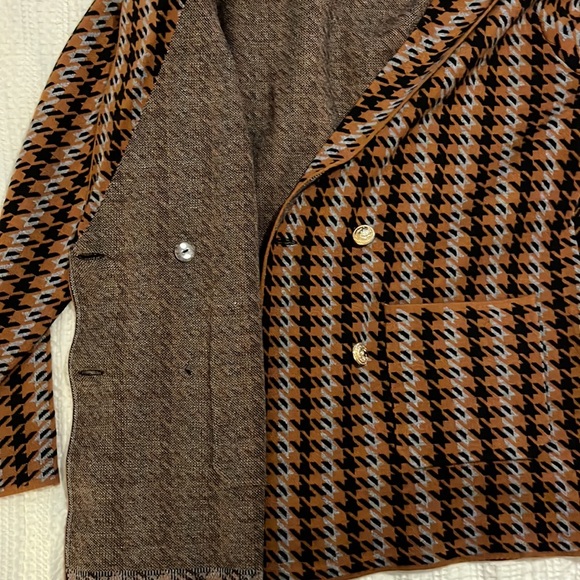 Joie Womens Blazer Houndstooth Knit Jacket Double Breasted - Picture 7 of 7